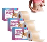 Silicone Scar Plasters, Reusable Silicone Scar Sheets, Skin Friendly & Strong Adhesive - Waterproof & for All Skin Types (3 Rolls)