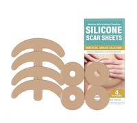 Silicone Scar Sheets, 4 Pair Reusable Breast Silicone Scar Sheets, Medical Grade Silicone Scar Strips for Scar Treatment