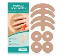 Silicone Scar Sheets for Breast Surgery (16 Pcs) - Professional Grade Silicone Scar Tape for Keloids, C-Section & Tummy Tuck - Reusable, Soft Gel Strips (4 Pair)