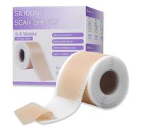 Silicone Scar Sheets for C-Section & Surgery - 2M Roll (1.6"x80") - Reusable & Hypoallergenic Scar Tape to Fade Scars from Acne, Burns, Keloid | Doctor Recommended