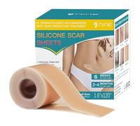Silicone Scar Sheets Scar Tape-10PCS Extra Large Silicone Sheets for C-Section (8” x 2”),Reusable Thickened Medical Silicone Scar Tape for Surgical Scars Patches,Keloid Bump Removal Scar (Beige1)