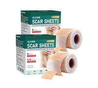 Silicone Scar Sheets, Silicone Scar Tape, Reusable and Effective Scar Removal Sheets, Silicone Scar Removal Sheets for Surgical Scars, Healing Keloid, C-Section, Tummy Tuck (2)