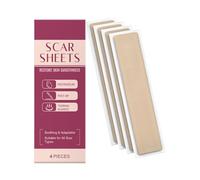 Silicone Scar Sheets - Waterproof Face Repair, 4 Piece Adhesive Strips with Gentle Material, Tool with Flexible Design for Wound Healing Scar Removal Daily Overnight Use for Women Men