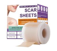 Silicone Scar Tape - 4 x 150 cm Long Scar Sheets for C-Section, Tummy Tuck, Keloid, and Surgical Scars, Reusable Medical Grade Silicone Tape Works on Old & New Scars