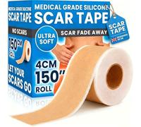Silicone Scar Tape 4cm x 1.5m - Waterproof Silicone Sheet for Surgical Scars, C Section Recovery & Tummy Tuck, Soft Scar Scar Removal Care Tapes