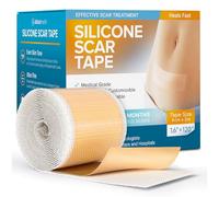 Silicone Scar Tape Reusable Sheets (120” x 1.6”) Medical Grade Silicone Scar Sheets for Surgical Scars, Burns, Tummy Tuck, Keloid, C-Section - Cut to Size Scar Treatment
