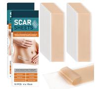 Silicone Scar Tape with Collagen, 20 Sheets Scar Tape for Wrinkles, Reusable Scar Strips for C-Section Surgery, Stretch Marks and Fine Lines - Invisible,Soft