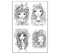 Silicone Scrapbooking Clear Stamp Set DIY Printing Girl Character Stamp for Album Paper Card Making Clear Stamps for Crafts Card Making