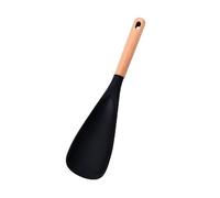 Silicone Scraper Kitchen Spoon Non-Stick Baking Mould Ergonomic Cooking Utensils Versatile Set Silicone Wood for Gentle Stirring Mixing Painting in the Kitchen (Black, 29 x 7 cm)