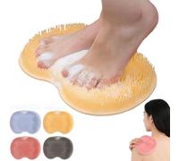 Silicone Scrubber, 2026 Upgrade Silicone Foot Scrubber for Shower, Shower Back Scrubber Wall Mounted (Yellow)