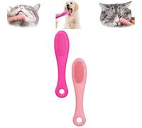 Silicone Scrubber for Chin Cleaning, Finger Brush Toothbrush, Cat & Puppy Dental Care (2pcs)