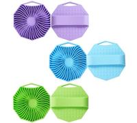 Silicone Scrubber, Silicone Loofah and Body Scrubber Set, Gentle Exfoliation for Sensitive Skin, Includes Three Scrubbers in Blue, Green, and Purple, 10x10 Cm