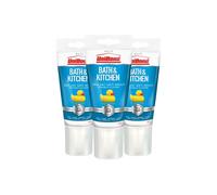 'Silicone Sealant' Anti-Mould & Waterproof for Kitchen/Bath, 147g 3pk Unibond White One Size