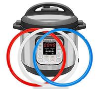 Silicone Sealing Ring for Instant Pot Replacement Gasket for 6 Qt Pressure Cooker, Savory Blue & Sweet Red & Transparent, Fits IP-DUO60, LUX60, DUO50, ILUX50, Pro/Duo Crisp XL 6Qt, Pro 6Qt 3-Pack