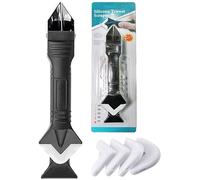 Silicone Sealing Tool - 3-in-1 Sealant Finishing Tool Adhesive Removal Scraper (Stainless Steel Blade), Suitable for bathrooms, Kitchens, Floors, Windows, Sink Joints, and Frame Sealing.