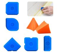 Silicone Seam Tools, 7 Pcs Sealant Finishing Tool 23 Different Shapes Reusable Smoothing Caulking Tool Kit Multi-Edge Seam Scraper Sealant Tools for Kitchen Bathroom Floor Ceramic Blue