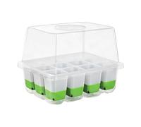 Silicone Seed Starter - 12 Hole Tray for Gardening | Transparent PP Lid with Drainage, Flexible Plant Container for Seedling Propagation, Easy Transplant Tool Planting, Compact Garden Pot 7.1x5.7in