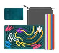 Silicone Sensory Activity Board, Autism Toys, Sensory Toys for Autism, ADHD Fidget Toys, 7 Colors Kids Fidget Toys with 20 Strings