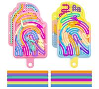 Silicone Sensory Activity Board,Double-Side Fidget Toy for Anxiety,Stress,ADHD,Autism and Calming, Silent,No Mess,2 Pack Sensory Board with Portable Travel Bag & 24 Strings,Kids 3+ & Adults