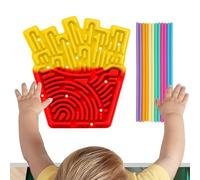Silicone Sensory Board - Fries Shape Educational Fun Toy | Silicone Calm Down Toys,for Kids Travel Classroom Car Airplane School Desk Road Trip Play Preschool Education
