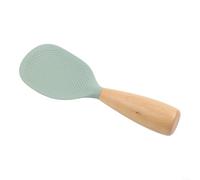 Silicone Serving Spoon for Rice with Integrated Wooden Handle for Enhanced Control and Heat Resistant Operation (Green)
