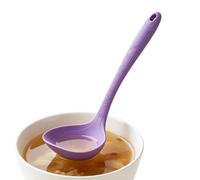Silicone Serving Spoons - Heat Resistant Long Handle Set | Nonstick Safe Cooking Utensils, Large Soup Ladle Style Spoon, Durable Serving Tools for Pots Pans Bowls Deep Fryer Home Restaurant