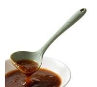Silicone Serving Spoons - Long Handle Cooking Utensils | Heat Resistant Nonstick Friendly Soup Spoons, Durable Kitchen Ladle Set, Multi Purpose Serving Tools for Pots Pans Bowls Deep Fryer Home