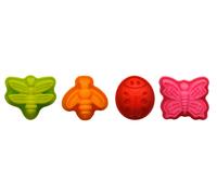 Silicone Set of Four Mini Cake Moulds, Flexible Non-Stick Moulds in Butterfly, Bee, Ladybird & Dragonfly Premier Housewares Multi One Size