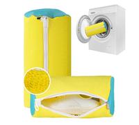 Silicone Shoe Washing machine bag, Laundry Shoe Bag For Washer And Dryer, Durable Metal Hidden Zipper Shoe Washer with No Fading or Shedding for Sneaker Gym Shoes, 2Pcs (Yellow)