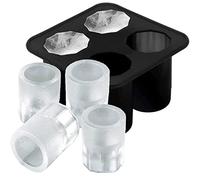 Silicone Shot Glass Ice Molds/Trays for Freezer with 4 Cavities, Reusable Whiskey Glass Ice Cubes, Holds 1oz Each, 1.3 Inch