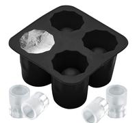 Silicone Shot Glass Mould, 4 Cavities Round Ice Shot Glass Mold Reusable Non-Stick Chocolate Cup Mold Holds 1oz Each Ideal for Home Freezer Cocktail Whiskey