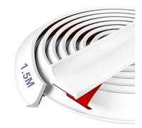 Silicone Shower Barrier Water Stop - Hzetuu 1.5 m Shower Door Seal, Self-Adhesive, Flexible, Easy to Install, Ideal for Shower Tray Edge and Kitchen Top, White