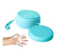Silicone Shower Brush, Body Scrubbing Tool, Lightweight Massage Cleaner, Built-in Soap Dispenser for Daily Cleansing, Spa, Travel, Bath, Commercial Use, Blue/Pink