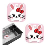 Silicone Shower Drain Hair Catcher, Bathtub Drain Cover, Funny Bunny Design, 5.71 inches Hair Stopper, 2-in-1 Silicone Bunny Funny Strainer, Bath Tub Catcher, for Apartment Hotel Dorm