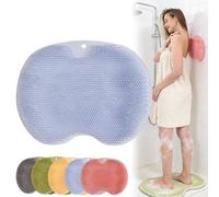 Silicone Shower Foot Scrubber Mat, Back Washer Brush Pad for Shower, 2026 Upgraded Massage Pad with Non-Slip Suction Cups for Soothes Tired Feet (Blue)