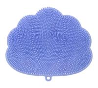 Silicone Shower Foot Scrubber Mat, Cloud Shaped Body Exfoliator and Feet Brush Pad with Non Slip Suction Cups, Shower Foot Back Scrubber Massage Pad for Bathtub and Bathroom Wall Cleansing, Sky Blue