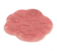 Silicone Shower Foot Scrubber Mat, Wall Mounted Foot Back Cleaning Pad With Suction Cups And Hanging Hole For Bathroom, Soft Rubber Bristles Massager For Feet, Arms And Back(pink)