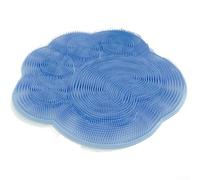 Silicone Shower Foot Scrubber Mat, Wall Mounted Foot Back Cleaning Pad With Suction Cups And Hanging Hole For Bathroom, Soft Rubber Bristles Massager For Feet, Arms And Back(blue)