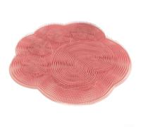 Silicone Shower Foot Scrubber Mat with Non Slip Suction Cups, Wall Mounted Foot and Back Cleaning Pad for Bathroom Use, Exfoliating Massage Mat with Soft(pink)