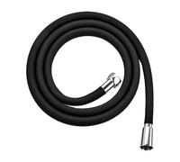 Silicone Shower Hose 1.5M/2M - High Pressure Flexible & Anti-Winding Tube, Explosion-Proof Black Bathroom Pipe with G1/2 Inch Universal Leak-Proof Fit(Grey,150CM)
