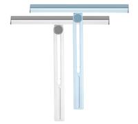 Silicone Shower Squeegee & Window Cleaner 2-Pack, Window Squeegee for Glass, Mirrors & Bathroom Surfaces | Blue & White Dual-Tone Home Essentials