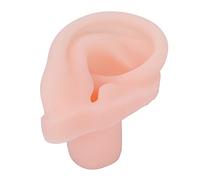 Silicone Simulated Soft Ear Model, Right Ear Display for Hearing Aid Practice, Flexible Ear Canal Model with Large Base for Mannequin Head, Silicone