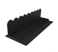 Silicone Sink Edge Protector for Splash Guard - Adjustable Countertop Water Diverter Strip - Prevents Leaks on Granite & Quartz - Kitchen Bath Bathtub Seal(Black)