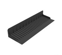 Silicone Sink Edge Protector with 5 Degree Slope for Fast Water Drainage For Splash Guard and Draining Mat for Kitchen Bathtub (black)