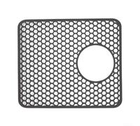 Silicone Sink Mat, Anti-Slip Dishwashing Drying Rack with Foldable Feet for Kitchen Protection, 13.6 x 11.6 Inch(gray side hole)