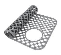 Silicone Sink Mat for Kitchen, Heat Resistant Non-Slip Drip Tray with for Honeycomb Design, Collapsible Drain Board Pad for Dishes, Grey 72.1 x 36.5 cm