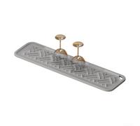 Silicone Sink Organizer Tray 29.5x8cm Heat Resistant(Gray S)