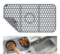 Silicone Sink Mat - 26"x14" Large Non-Slip Farmhouse Sink Protector, Eco-Friendly & Stain-Free, Foldable Splash Guard