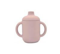 Silicone Sippy Cup | 120ml | 100% Non-Toxic Food Grade Silicone | BPA and PVC Free | Double Handle | Leak Proof Lid | Baby Weaning Cup for Hot and Cold Drinks (Pale Mauve)