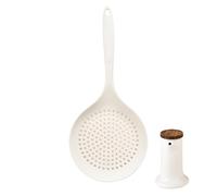 Silicone Skimmer - Heat Resistant Strainer Ladle for Kitchen | Long Handle Silicone Strainer | Fine Mesh Filter Design, Durable and Easy Cleaning, Collect Noodles